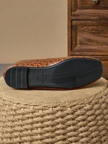 Women Square Toe Shallow Low Heel Black Casual Commuting Office Versatile Flats, Autumn - Brown - View 7