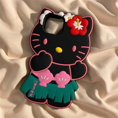 Sanrio Funny Phone Case Valentines Cute Phone Case Sanrio 1pc Hallo Kitty Sports Mobile Phone Case Compatible With Iphone 16/15/14/13/12/11Pro Max Hollow Out Heart Mobile Phone Case, TPU Soft Case, Cartoon Cute, Simple, Fashionable And Creative, Fully Covered