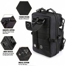Multifunktionale Tasche, geeignet zum Tragen von täglichen Werkzeugen und medizinischen Artikeln - perfektes Accessoire für Ihren EDC-Rucksack, Weihnachtsgeschenke, Herbst-Winter-Reisen, Feiertage, praktisch für Studenten, Thanksgiving, Umhängetasche, Aufbewahrungstasche, Gürteltasche, Messenger-Tasche, Reitertasche, Hüfttasche, Wandertasche, große Kapazität, multifunktional, Outdoor, tragbar, modisch, lässig, Vatertagsgeschenke, Urlaubsgeschenke, Seitentaschen, Aktentasche, Ledertasche, Hüfttasche, schwarze Tasche, Reiseaccessoires, Sommer-Schule, Frühjahrs-Schulbedarf - Schwarz - Übersicht 5