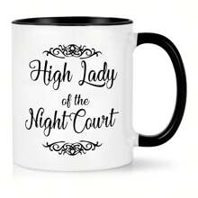 Caneca de Café Cerâmica Inspirada em Sarah J. Maas - Design de Espinhos e Rosas do Tribunal Noturno de Rhysand, Isolada, Lavar à Mão Apenas, Perfeita para Casa e Volta às Aulas