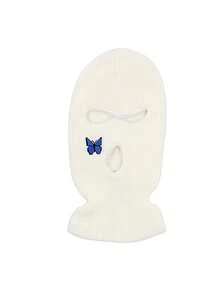 1 chiếc mặt nạ trượt tuyết huỳnh quang màu vàng, mũ lưỡi trai thêu hình bướm phong cách Y2K dành cho cả nam và nữ, mũ trượt tuyết mùa đông ấm áp đa năng thường ngày ngoài trời thích hợp để đi làm - khẩu trang - Xem 15