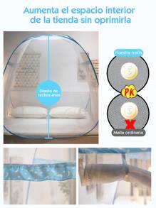 CcRetro Omont Tienda de campaña de red desplegable con parte inferior, diseño plegable para dormitorio y viajes al aire libre, fácil de instalar y lavar para camas de tamaño individual a King