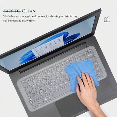 1pc Universal Silicone Keyboard Cover, Fit For 13-Inch, 14-Inch, 15.6-Inch (Approx. 33.0cm), 15.6-Inch (Approx. 39.6cm) Laptops, Ultra-Thin Silicone Waterproof Dustproof Keyboard Protector (15-Inch - 17.3-Inch (Approx. 38.1-43.9cm) Universal Laptop Keyboard Cover)