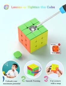 Fast Cube - Fast Smooth Turning Solid Durable & Stickerless Frosted, Best 3D Puzzle Magic Cube Toy - Turns Quicker Than Original For Kids Gift & Adult & Children(3x3x3 Cube) - Multicolor - View 3