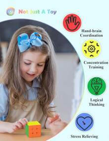 Fast Cube - Fast Smooth Turning Solid Durable & Stickerless Frosted, Best 3D Puzzle Magic Cube Toy - Turns Quicker Than Original For Kids Gift & Adult & Children(3x3x3 Cube) - Multicolor - View 6