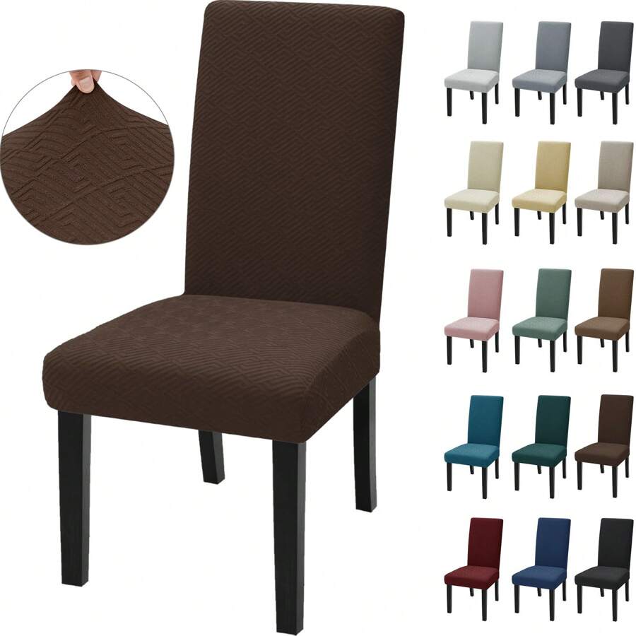 Ystyle Chair Covers With Backrest 2/4/6 Pieces, Stretch Chair Covers, Living Room Chair Covers, Cat Scratch Resistant Chair Cover, Modern Chair Cover, Universal Chair Covers - Coffee Brown - View 1