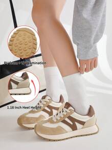 somiliss 1 Đôi giày thể thao nữ chống trượt thường ngày, buộc dây phía trước, màu be, da lộn, vải, thoải mái, mềm mại, giày chạy bộ cho học sinh, thời trang cổ thấp cổ điển, đế bằng, giày tennis, đi bộ ngoài trời - Màu Khaki - Xem 7