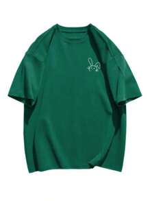 Women's Rabbit T-Shirt 100% Cotton Blouse Premium Shirt New Release - 軍綠色 - 查看 2