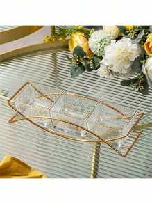 1 zestaw małych talerzy na przekąski z tacką, do serwowania suszonych owoców, ciasteczek, cukierków