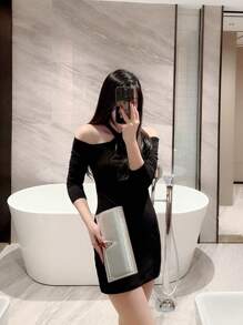 1pc Fashion Minimalist Leather Flap Clutch, Formal Dress Accessory Envelope Bag With Shiny Metal Edge Decor, Party Handbag With Chain Strap, Suitable For Ball, Gathering, Birthday Party