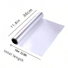 1 Roll, Multi-Purpose Food Packaging & Grilling Foil, Thick BBQ Aluminum Foil, Air Fryer Liner, Oven Baking Foil, Baking Tool Parchment Paper