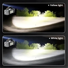 Linterna portátil brillante recargable por USB, linterna potente para el hogar y actividades al aire libre, luz LED de alto poder con larga distancia de alcance, luz de trabajo COB para camping, luz solar para exteriores - Negro - Ver 8