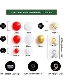 157 个彩色气球装饰，适合圣诞节装饰 - 紅白色 - 查看 2