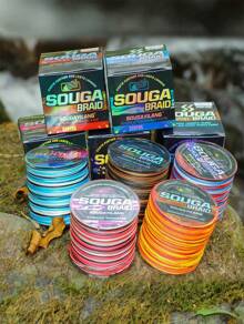 SOUGAYILANG Braided Fishing Line, Abrasion Resistant, Zero Stretch, 4-Strand Multicolor Extra Visibility Fishing Braid For Saltwater Freshwater, 320YDS, 10-100LB - 橘色 - 查看 10