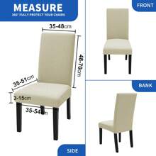 Ystyle Chair Covers With Backrest 2/4/6 Pieces, Stretch Chair Covers, Living Room Chair Covers, Cat Scratch Resistant Chair Cover, Modern Chair Cover, Universal Chair Covers - Light Beige - View 6