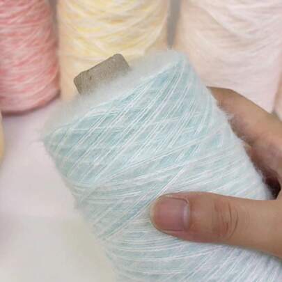 200g 混色纱线，50% 马海毛 50% 腈纶，柔软针织羊毛，适用于毛衣、围巾、DIY 钩针编织、手工工艺品、美术用品，彩虹色，亲肤，13s/3 股