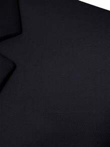 Conjunto de traje de negocios de 3 piezas de unicolor de moda para hombres, estilo: USXF001-3JT - Negro - Ver 5