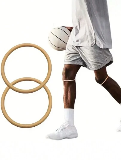 1pc/2pcs Random Color Sports Silicone Patella Strap, Basketball Football Knee Support Band, Joint Protection Circle, Shock Absorption, Elastic Fixation, Protective Equipment