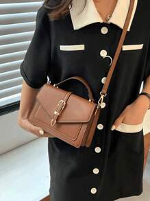 新款时尚经典小丑图案PU防水多层方形小包，适合旅行、购物、通勤，优雅女士手提包/钱包