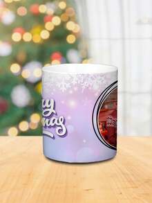 1 个 11 盎司定制照片马克杯，梦幻紫色，圣诞快乐，雪人圣诞老人企鹅麋鹿姜饼人，圣诞装饰，圣诞节定制饮料杯水杯，定制圣诞照片咖啡杯，圣诞节家庭创意礼物，特别情侣圣诞礼物 - 多色 - 查看 4