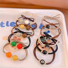 Set de 50 piezas de coleteros de colores degradados, accesorio de cabello lindo para estudiantes, decoración de cabello colorida, sujetadores de coleta, ligas de cabello, bandas de goma para el cabello, cuerda para el cabello