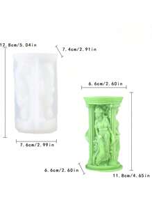 1 Pieza Molde de silicona en 3D tridimensional de la Diosa Atenea blanca para vela gruesa, molde DIY, adorno de escritorio, regalo - Blanco - Ver 16