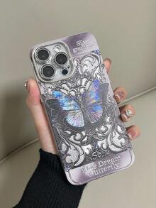 Ốp lưng điện thoại bằng kính cường lực hình động vật Aurora Glitter Butterfly Painted tương thích với iPhone 11/12/13/14/15/16 Pro Max - Nhiều màu - Xem 1