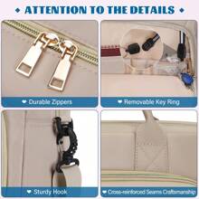 NEWHEY 17.3英寸笔记本电脑包，女士公文包，防水笔记本电脑单肩包，大容量笔记本电脑包，适合工作、商务、办公、旅行和大学等场合。 - 卡其色 - 查看 7