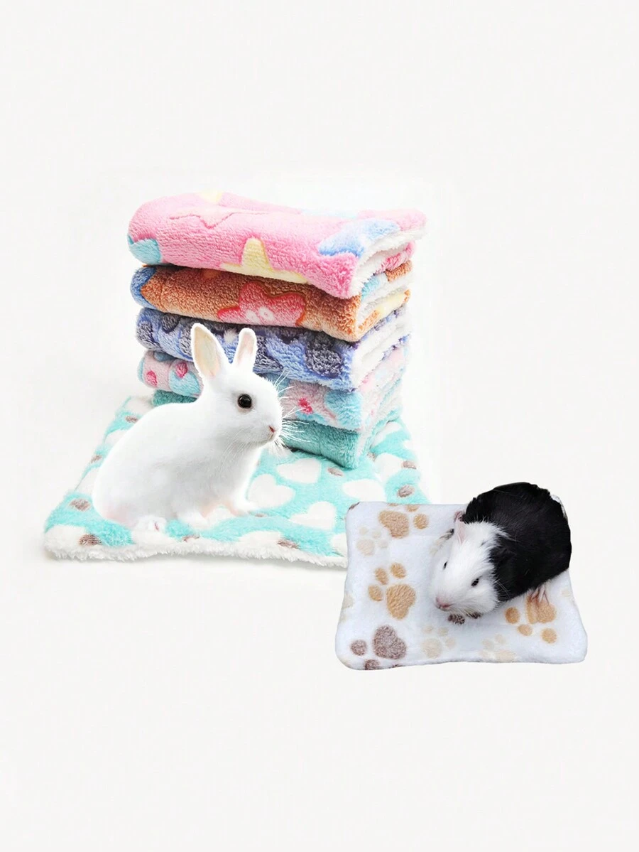 1 tấm thảm nhung san hô cho Hamster/Bunny, màu ngẫu nhiên, dùng được cho mọi mùa - Nhiều màu - Xem 1