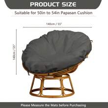 1pc Waterproof Papasan Seat Cover Only, Protects 44in To 47in Cushions From Pet Scratches And Stains, Machine Washable, Zippered, And Easy To Clean - Perfect For Indoor And Outdoor Use