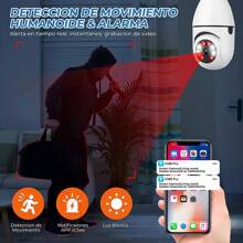 Cámara de vigilancia con bombilla Wifi de 1080P, Cámara De Seguridad 1080p Wifi Hd E27, visión nocturna a color, rotación de 360°, seguimiento automático de personas, comunicación bidireccional, hogar inteligente