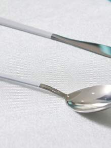 1pc Plain Satin Round Tablecloth, Suitable For Dining Table, Home Parties, Banquets - White - View 3