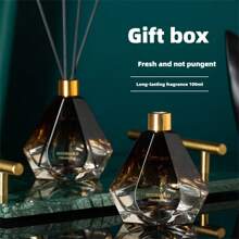 100ml Gradient Rhinestone Fragrant Deodorizer,Long-Lasting Air Freshener & Mosquito Repellent Rattan Sticks, Flameless Aroma Diffuser Set,Aromatherapy,House Freshener,Diffuser,Gift,Home Decor