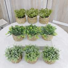 3 件人造盆栽植物，室内外装饰，客厅、卧室、酒店、办公室、餐厅家居装饰，家居装饰，季节性装饰 - 橄欖綠 - 查看 1