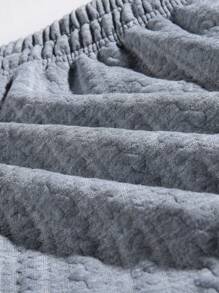 男式抽绳腰部口袋休闲提花短裤