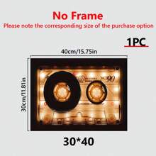 1 mảnh vải canvas treo tường hình băng ghi âm, trang trí nghệ thuật băng ghi âm nhạc cổ điển, trang trí tường hình nhạc cổ điển, tranh in nghệ thuật băng ghi âm, trang trí tường hình băng ghi âm nhạc cổ điển - có khung - Nhiều màu - Xem 9