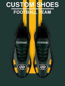 Women's Green Bay Football Designed Sneakers, Custom Logo Custom Name Customization Lightweight Comfortable Soft Bottom Sneakers For Women, Gym Training Breathable Tennis Shoes Unique Gift For Mom/Dad/Her/Him/Girlfriend/Boyfriend/Wife/Husband/Friend ﻿