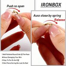 9 piezas de anillos falsos para la nariz: Joyas de acero inoxidable sin perforación, adecuadas para hombres y mujeres, regalo de Navidad, Año Nuevo, Día de San Valentín