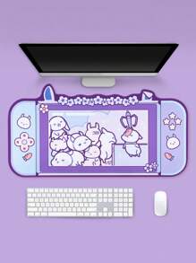 GeekShare Tapis de souris multifonctionnel simple et pratique avec un design mignon de lapin animé