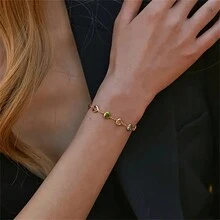Vòng tay thiết kế hình trái tim khối sáng bóng nhiều màu sắc, Vòng tay hạt tinh tế cho trang sức dự tiệc hàng ngày, Quà tặng ngày lễ Vòng tay thiết kế hình trái tim nhiều màu sắc tinh tế, Phong cách cổ điển thanh lịch Quà tặng ngày lễ tình nhân, Quà tặng Giáng sinh - Nhiều màu - Xem 4