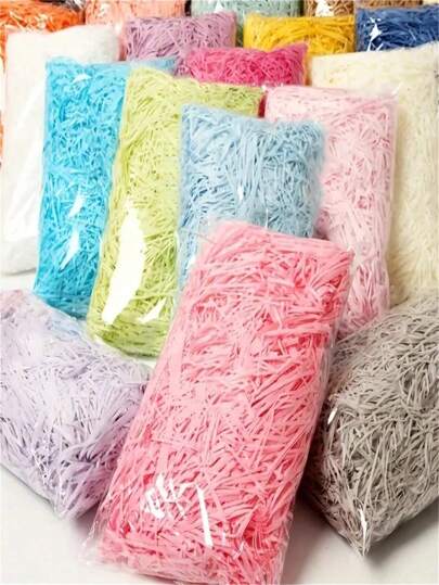 1 Pack, 20g, 50g, 100g Crepe Paper Raffia Gift Stuffing, Suitable For Wedding, Valentine's Day, Halloween, Christmas, Father's Day, Mother's Day Party Decoration And Fragile Gift Protection, Suitable For All Kinds Of Holiday Gift Stuffing Valentine's Day