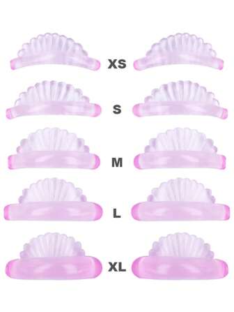 5 pares de 5 tallas diferentes de almohadillas de silicona para el levantamiento de pestañas, rulos 3D para permanente de pestañas, parches para ojos, herramientas aplicadoras y accesorios para extensión de pestañas