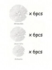 9个/18个白色/绿色/粉色/酒红色/浅蓝色/海军蓝纸花球，绿色纸花球，婚礼拱门装饰挂饰，婚礼餐桌中心装饰，天花板装饰，派对背景装饰球，适用于婚礼场地装饰，节日装饰，派对装饰 - 彩色 - 查看 16