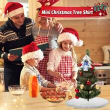 Mini Christmas Fabric Tree Skirts White Fluffy Tree Skirt Snowflakes Tree Skirts For Christmas And Holiday Party Decorations - Multicolor - View 4