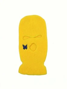 1 chiếc mặt nạ trượt tuyết huỳnh quang màu vàng, mũ lưỡi trai thêu hình bướm phong cách Y2K dành cho cả nam và nữ, mũ trượt tuyết mùa đông ấm áp đa năng thường ngày ngoài trời thích hợp để đi làm - khẩu trang - Xem 14