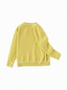 Balabala Boys' & Girls' Cartoon Knit Sweater Cute Pullover For Fall/Winter 2024 - Green - View 2
