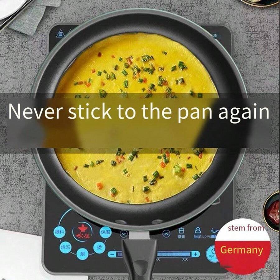 24cm NonStick Frying Pan With Lid, Crystal Upgrade, Suitable For Gas