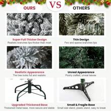7FT Premium Snow Flocked Christmas Tree With Pine Cones, 1022 Tips, Sturdy Foldable Metal Stand, Easy Assembly – Ideal For Home And Party Decorations - White - View 4