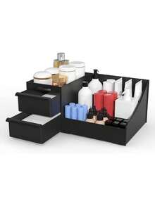 Drawer Type Desk Makeup Box, Dormitory Organizer Plastic Storage Rack, Cosmetic Skincare Dresser Desktop Storage Box - Multicolor - View 4