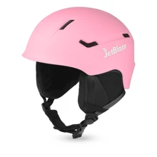 JetBlaze Casco para esquiar, casco para snowboard, casco para deportes de nieve, carcasa de PC, núcleo absorbente de impactos de EPS, ventilación individual, ajustable en talla, disponible en dos tamaños de forro, orejeras desmontables